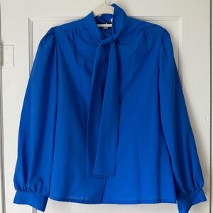 Vintage 80s/90s Elegant Blue Women's Blouse
